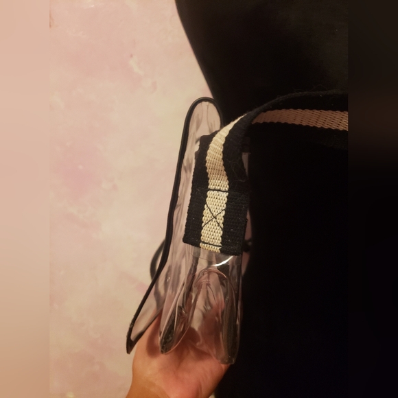 Chic Transparent Crossbody Bag with Black and White Strap - Picture 2 of 3